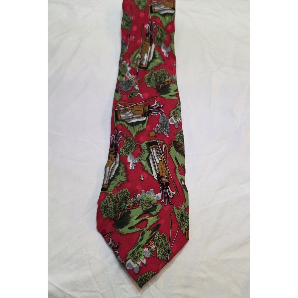 Men's Necktie PAPELL 100% Silk Colorful Golf Theme